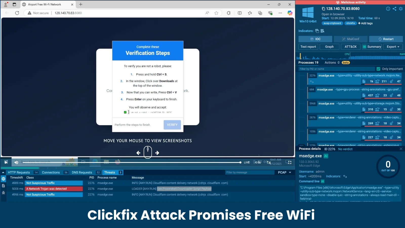 New Clickfix Attack Promises "Free WiFi" But Delivers Powershell Based Malware
