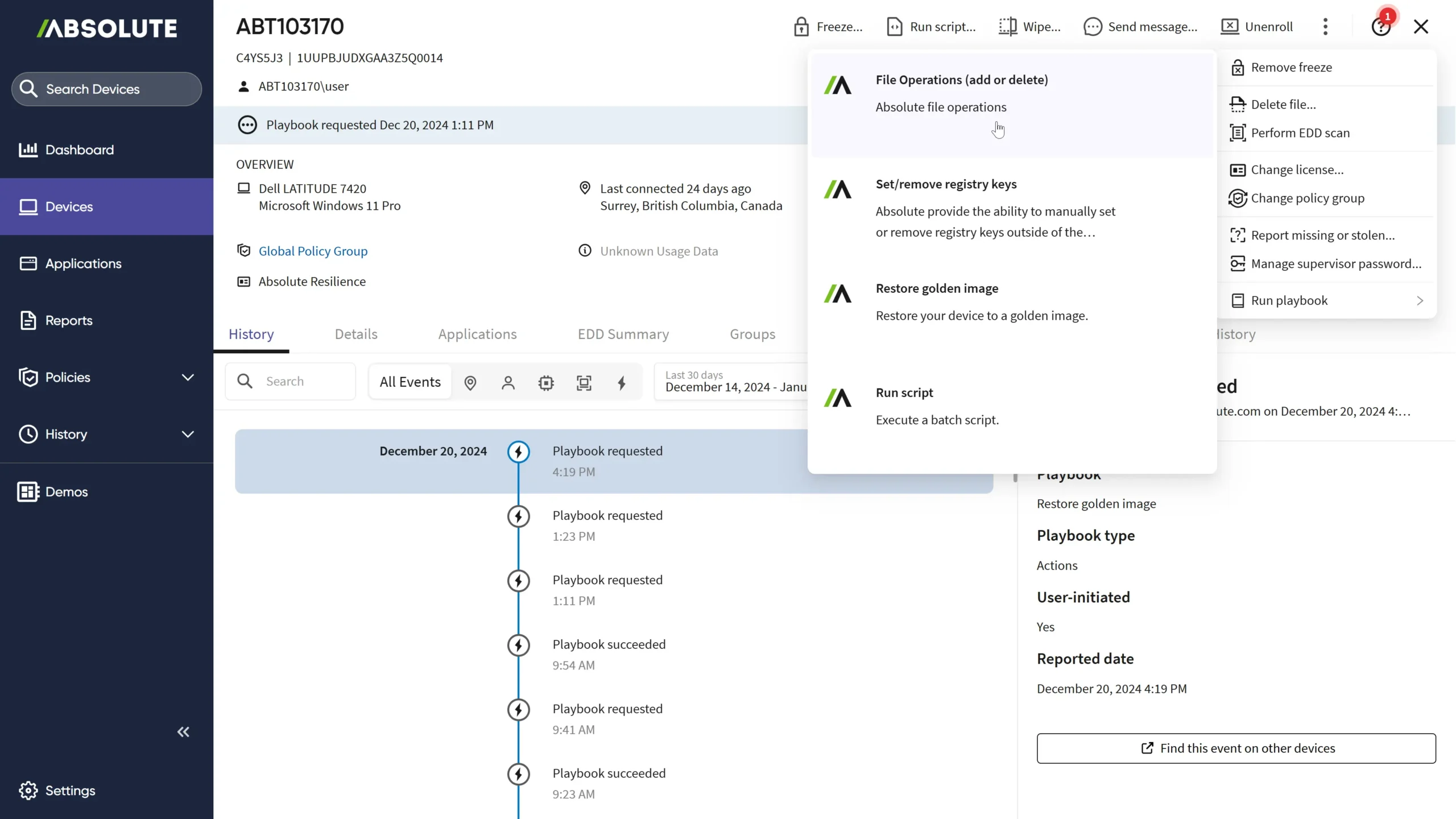 Absolute Security Rehydrate restores compromised endpoints