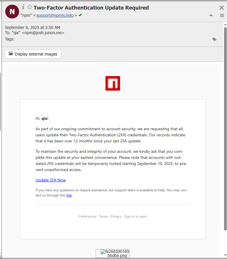 Supply chain attack targets npm, +2 Billion weekly npm downloads exposed Supply chain attack targets npm, +2 Billion weekly npm downloads exposed