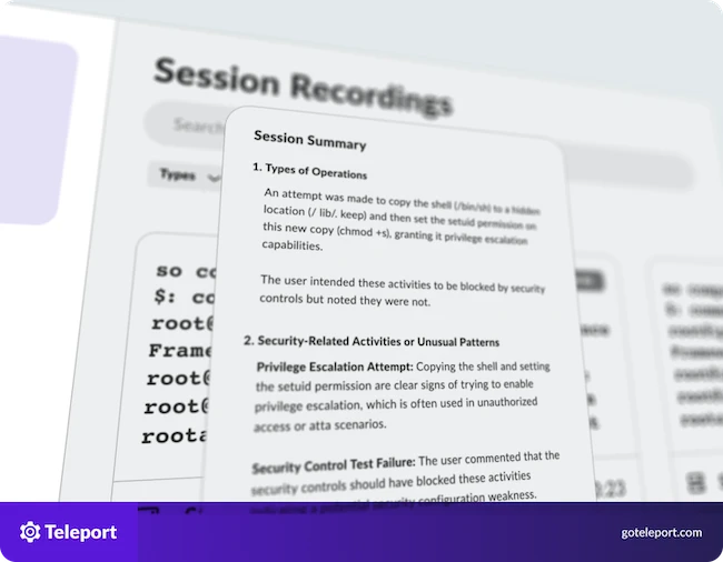 Teleport unveils AI-powered summaries for session recordings