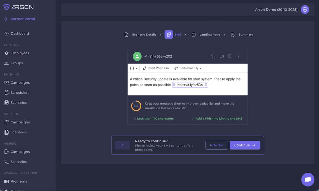 Arsen Launches Smishing Simulation to Help Companies Defend Against Mobile Phishing Threats