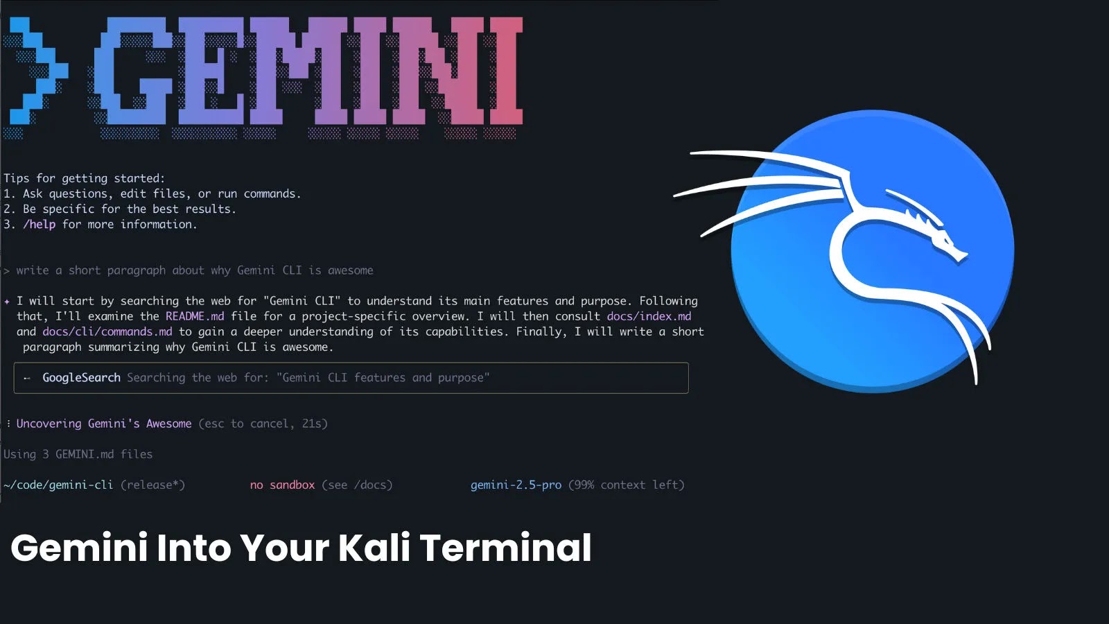 Gemini CLI to Your Kali Linux Terminal To Automate Penetration Testing Tasks Gemini CLI to Your Kali Linux Terminal To Automate Penetration Testing Tasks