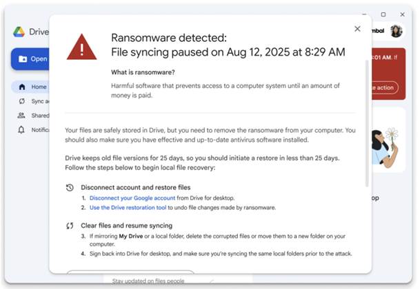 Google Workspace adds AI ransomware detection and sync pausing for Drive Google Workspace adds AI ransomware detection and sync pausing for Drive