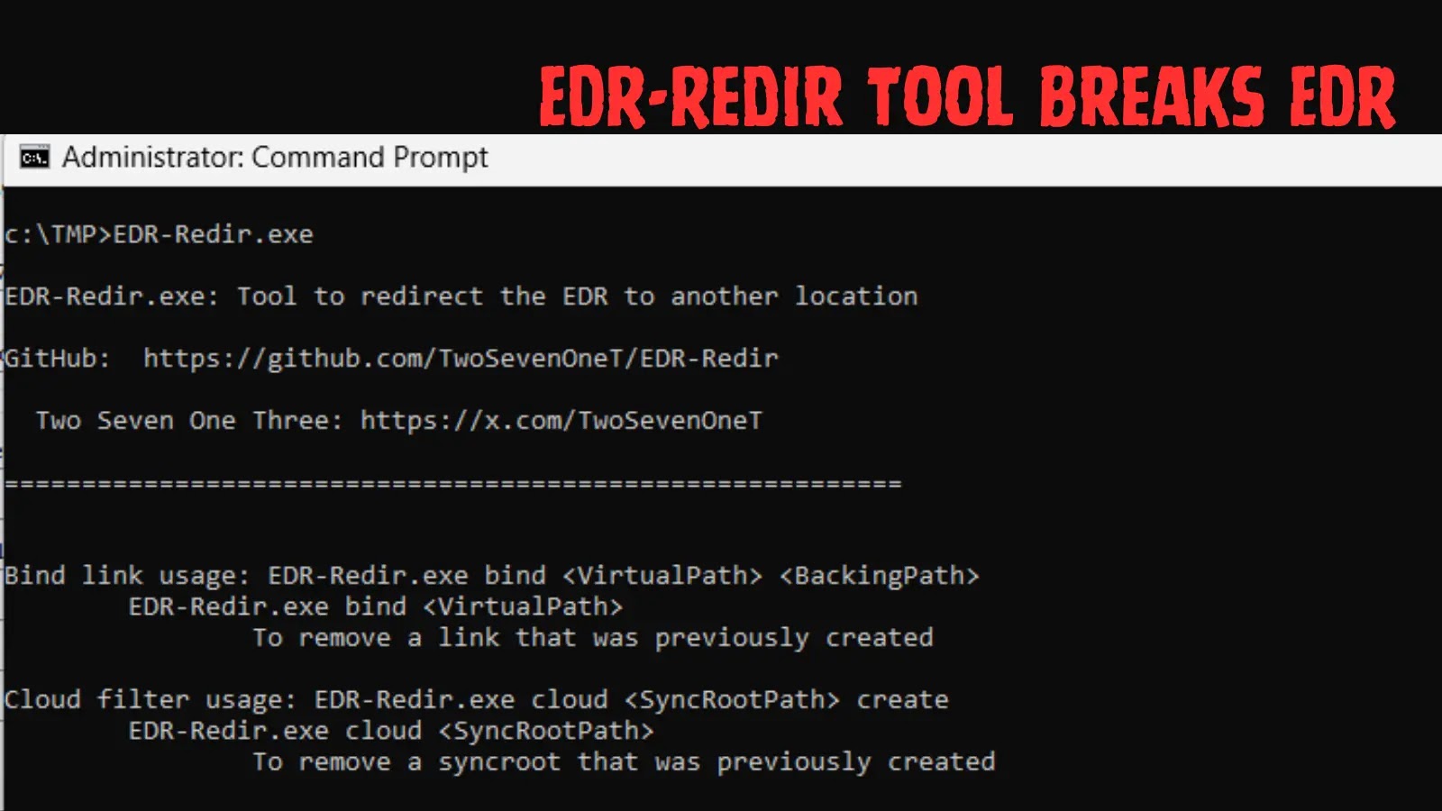 New EDR-Redir Tool Breaks EDR Exploiting Bind Filter and Cloud Filter Driver
