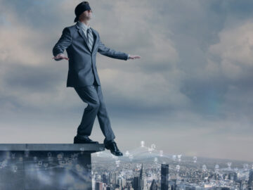 Blind man on a tightrope