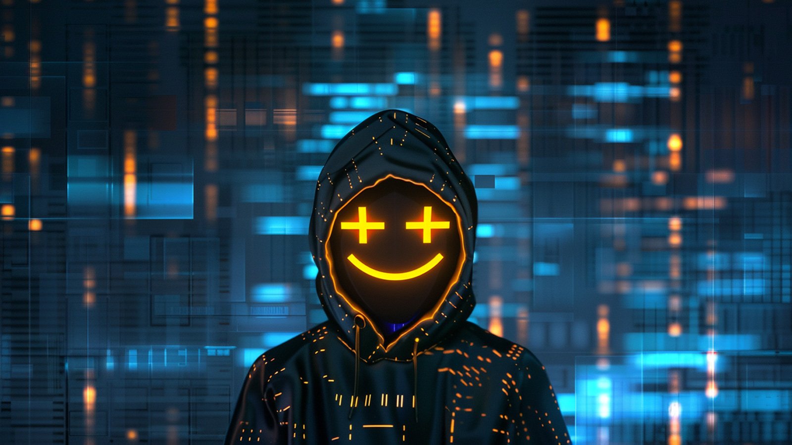 Hacker with a smiley face
