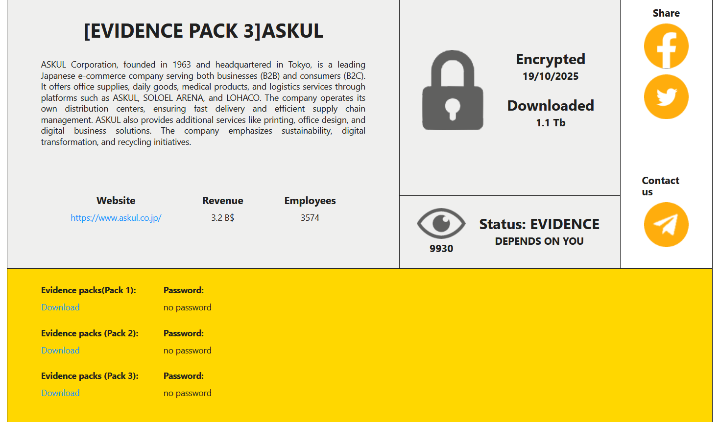 Askul data breach exposed over 700,000 records after ransomware attack
