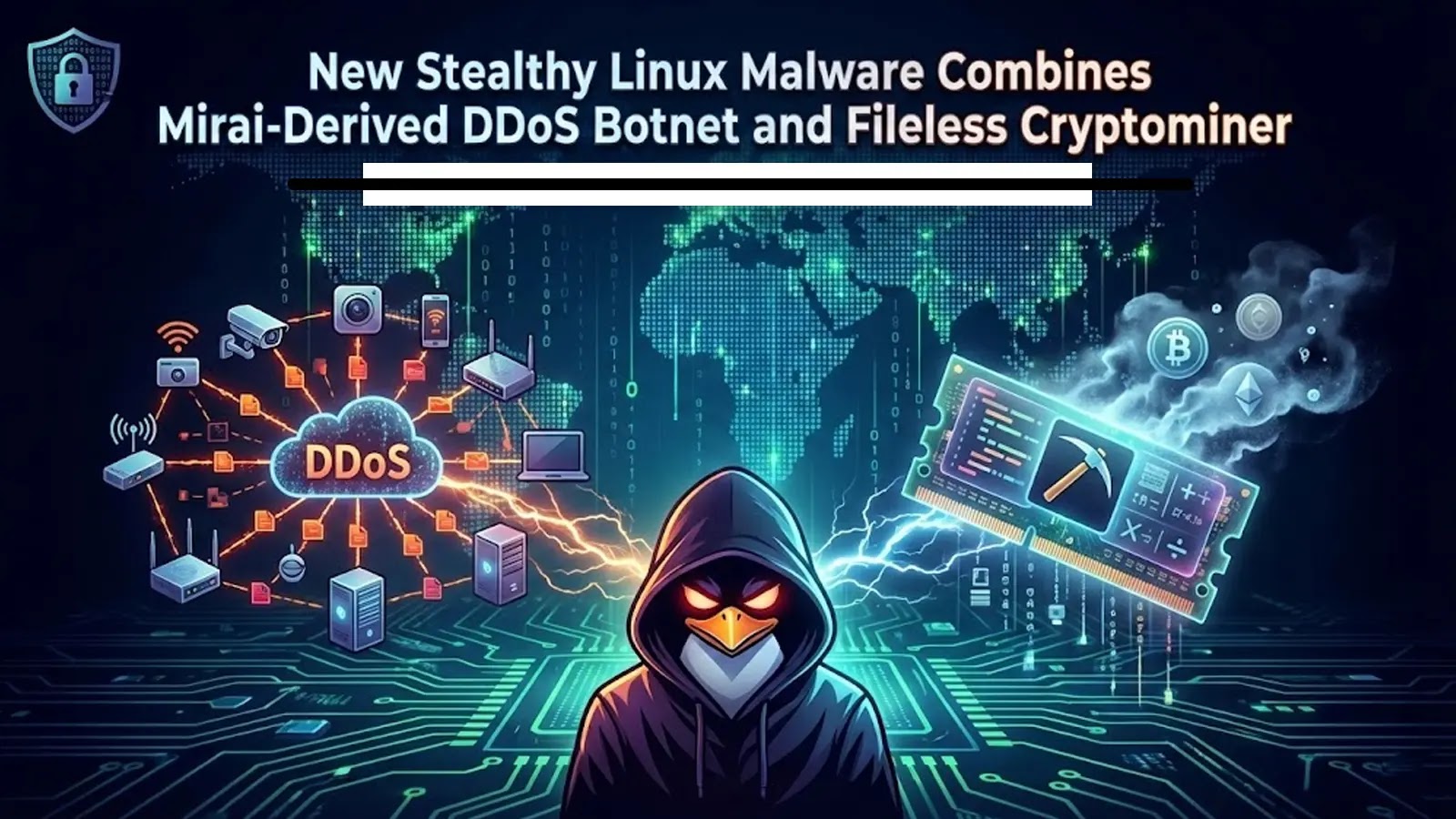 New Stealthy Linux Malware Combines Mirai-Derived DDoS Botnet and Fileless Cryptominer