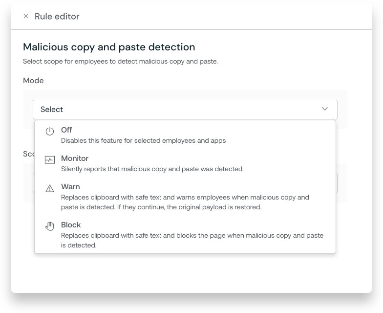 Push Security detects and blocks malicious copy-and-paste activity