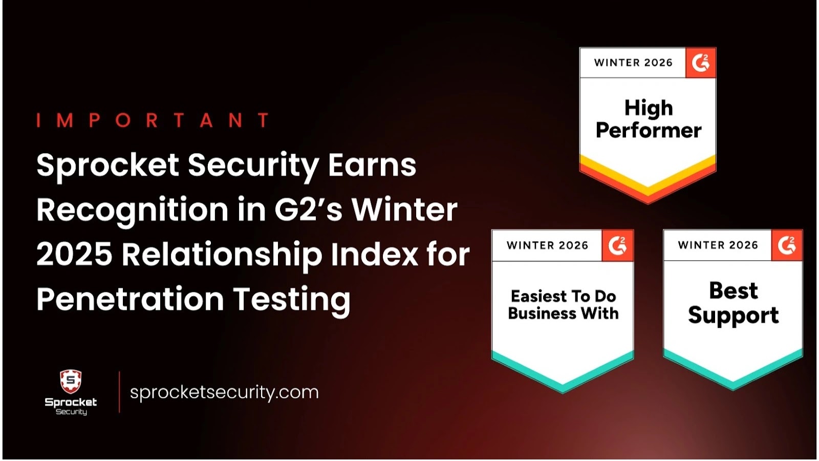 Sprocket Security Earns Repeat Recognition in G2’s Winter 2025 Relationship Index for Penetration Testing