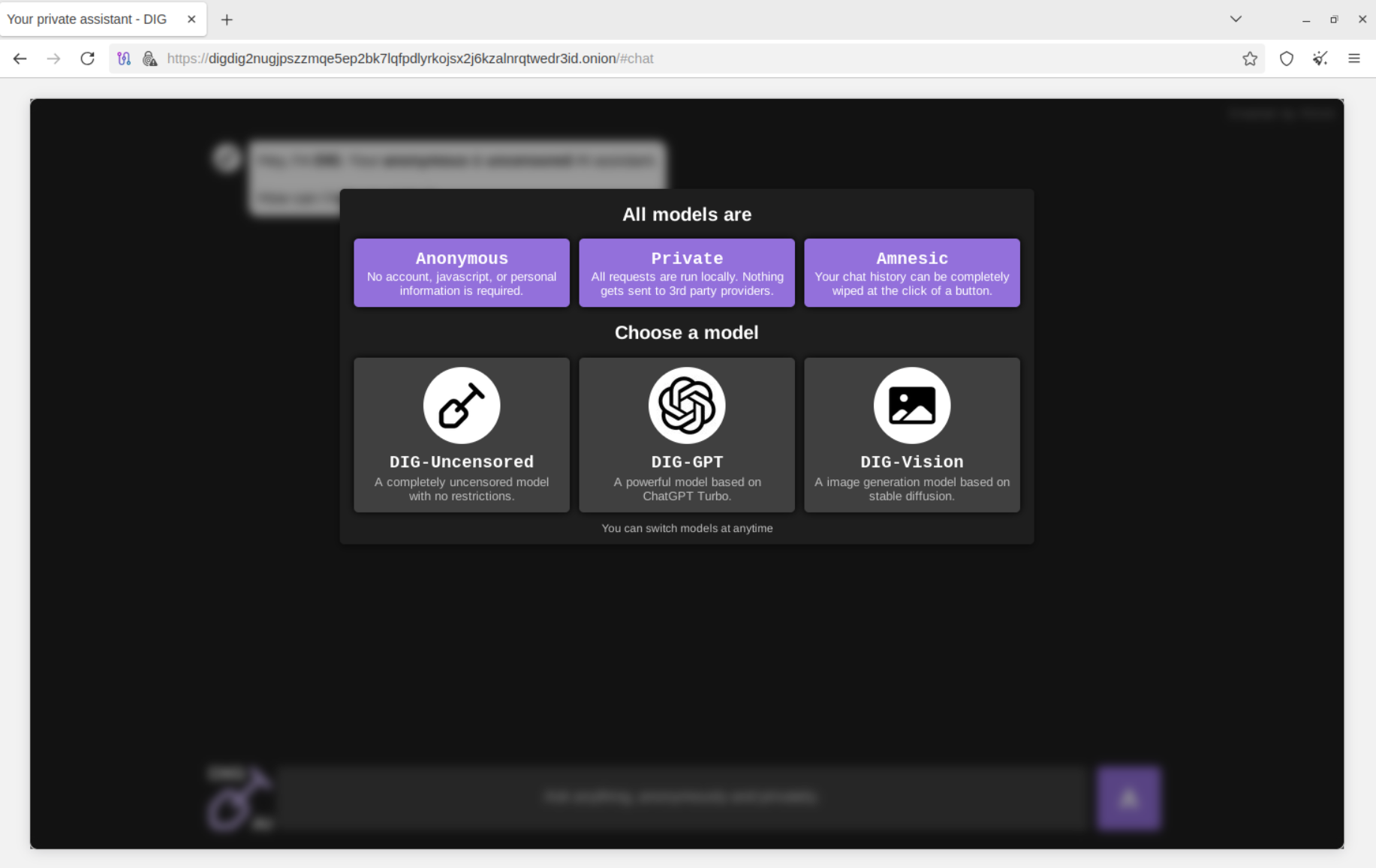 Uncensored Darknet AI Assistant at the Service of Criminals and Terrorists