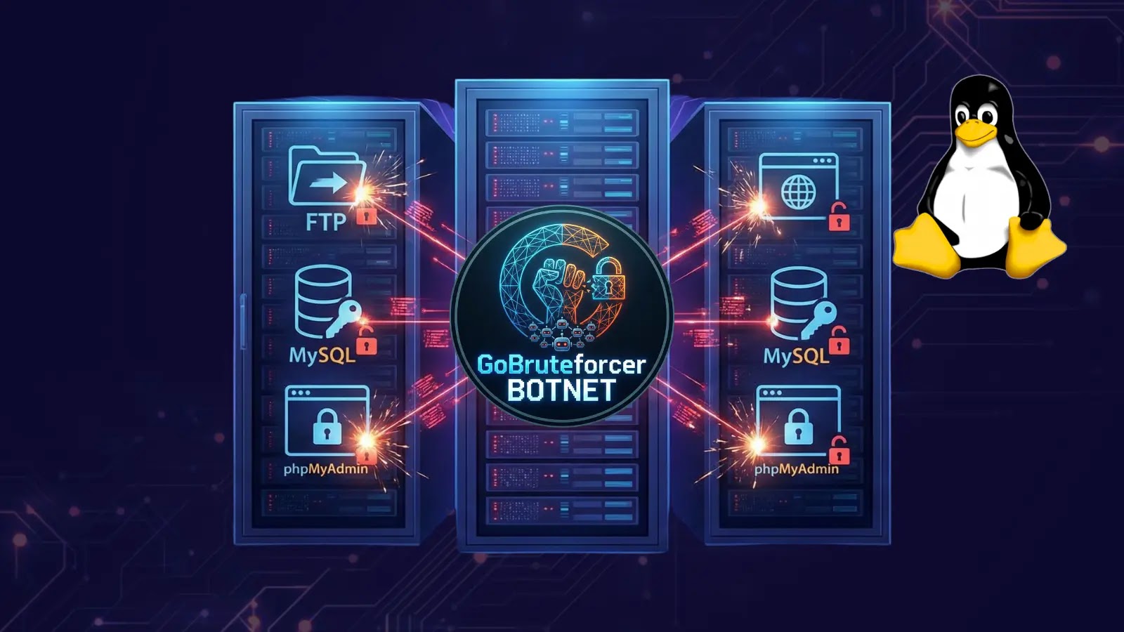 GoBruteforcer Botnet brute-forces Passwords for FTP, MySQL, and phpMyAdmin on Linux Servers