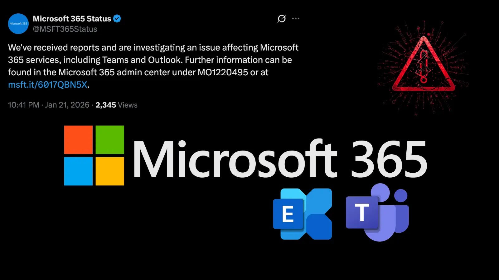 Microsoft Investigating Issue Impacting Exchange Online, Teams, and M365 Suite