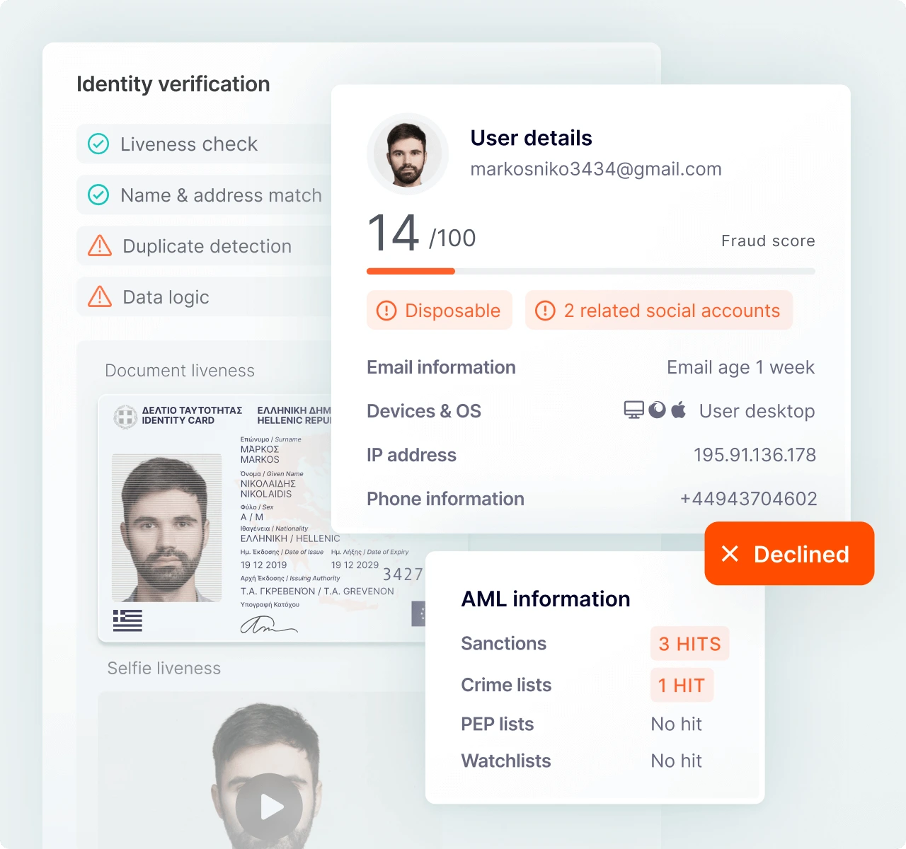 SEON Identity Verification combines KYC checks with real-time fraud intelligence