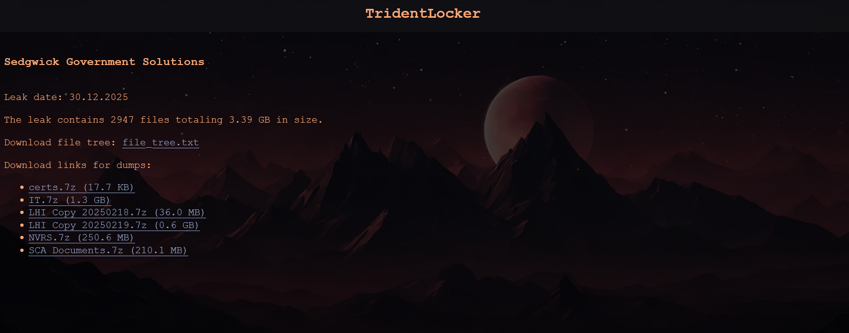 Sedgwick discloses data breach after TridentLocker ransomware attack