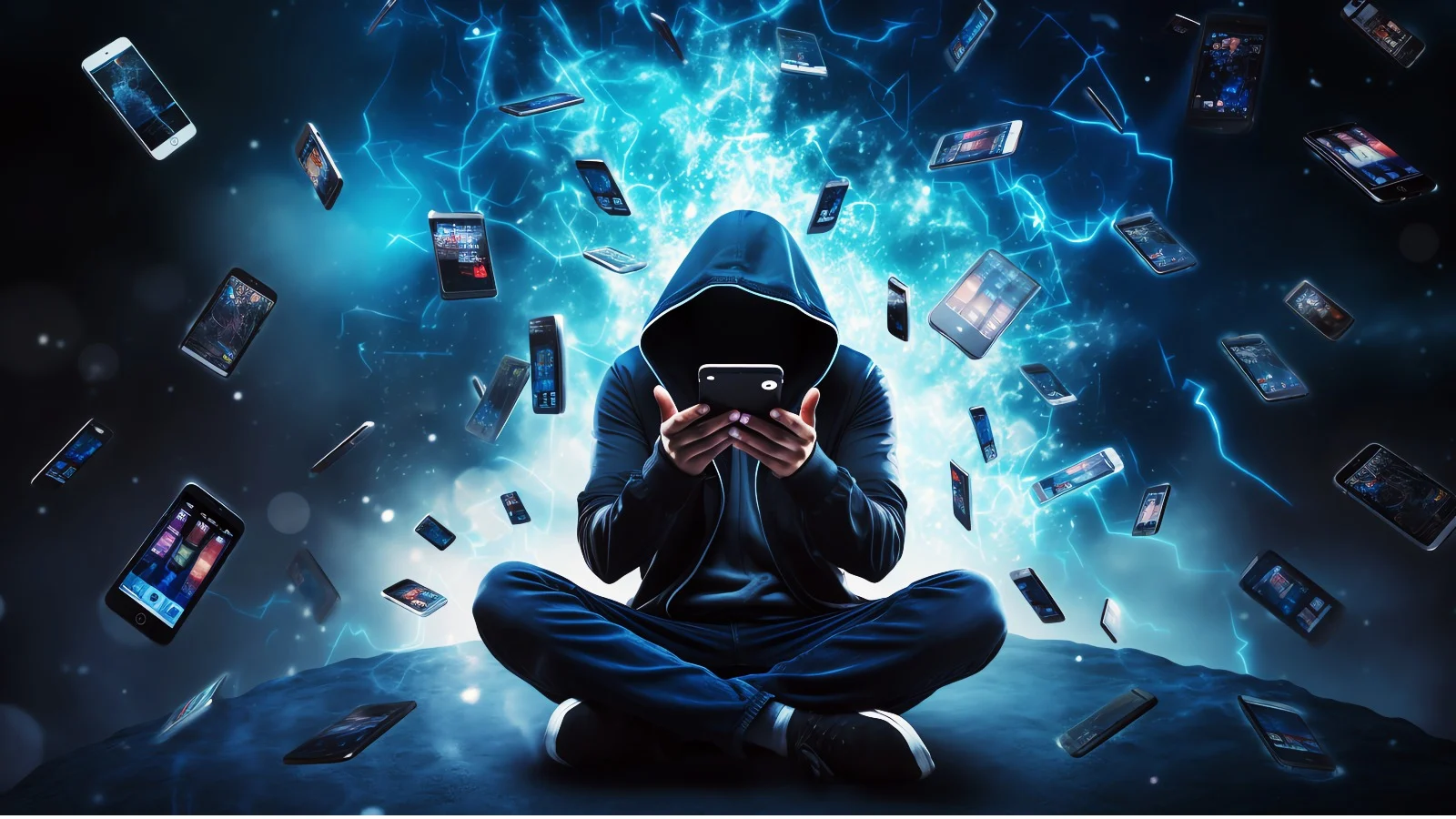 Hacker making phone calls