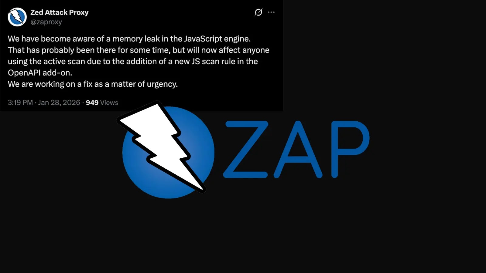 ZAP JavaScript Engine Memory Leak Issue Impacts Active Scan Usage