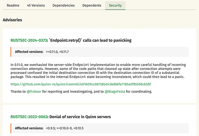 Rust package registry adds security tools and metrics to crates.io