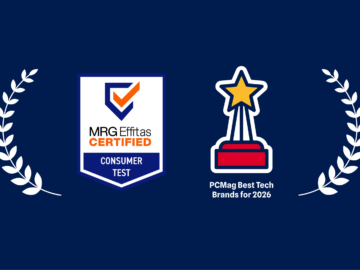 An image of a trophy and of the MRG Effitas badge indicating Malwarebytes' performance in its security test