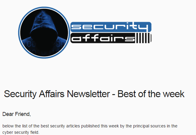 Security Affairs newsletter Round 564 by Pierluigi Paganini – INTERNATIONAL EDITION