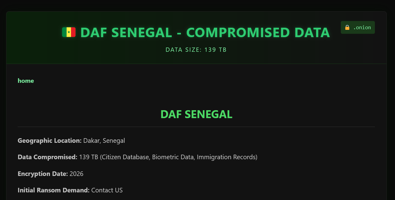 Senegal shuts National ID office after ransomware attack
