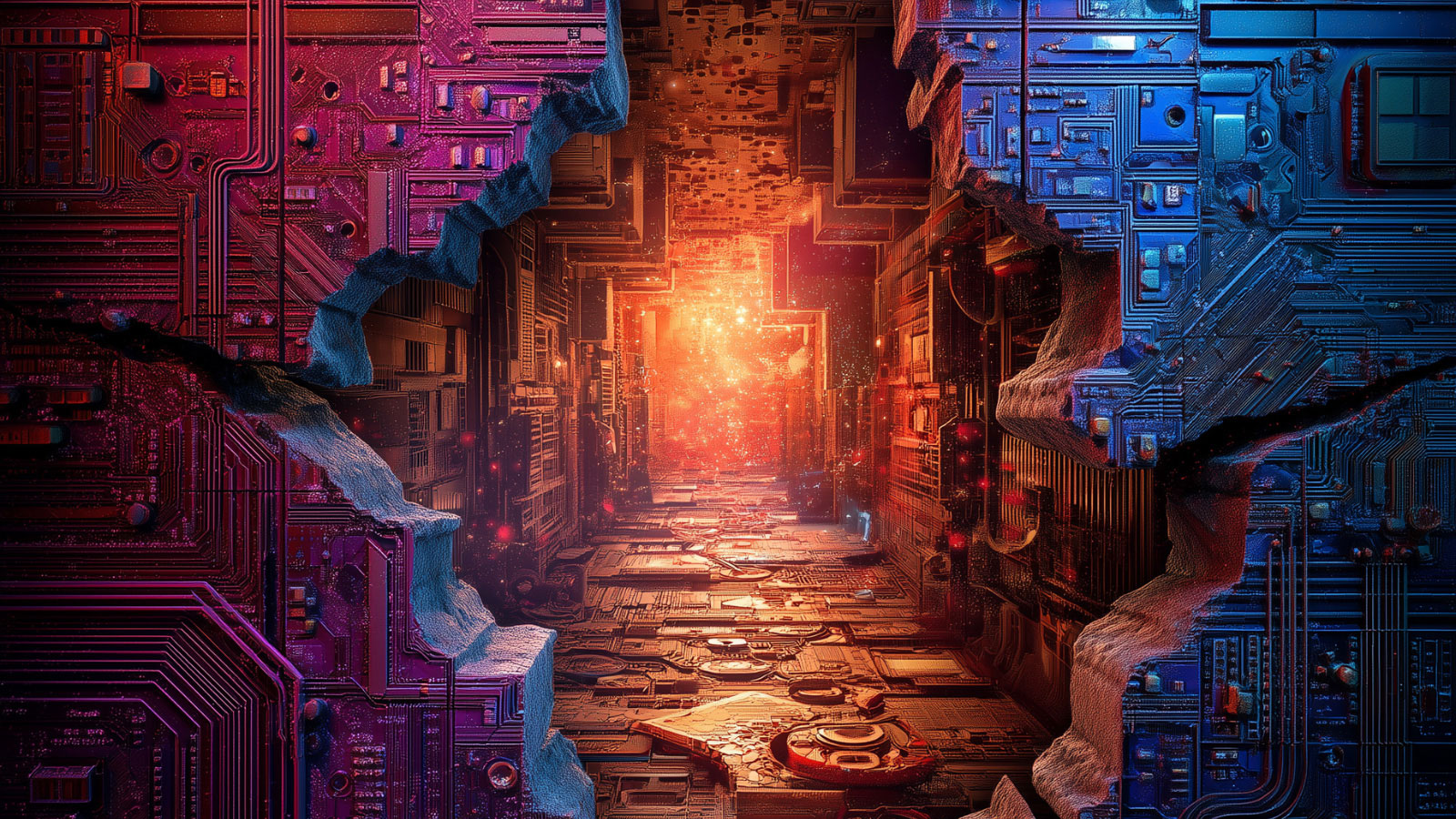 Flare header showing a cybery tunnel