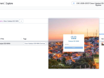 CVE-2026-20127 Zero-Day Auth Bypass Exploited Tenable Attack Surface Management Cisco Catalyst SD-WAN Controller Query Screenshot