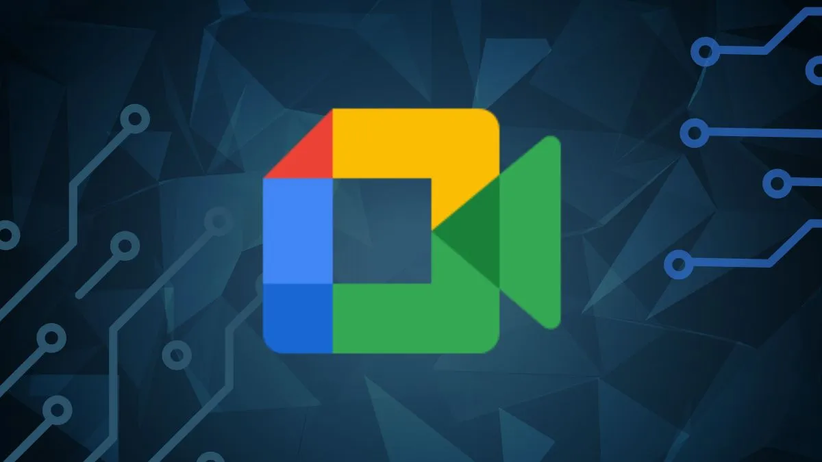 Google Meet logo on a dark background