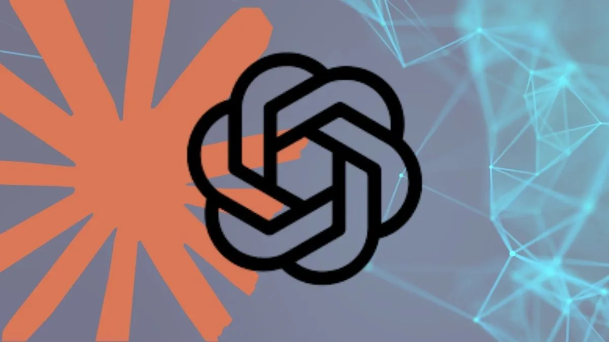 Claude logo and Open AI logo on a background