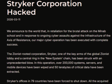 Pro-Palestinian hacktivist group Handala targets Stryker in global disruption