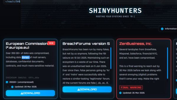 ShinyHunters claims the hack of the European Commission
