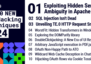 Top 10 web hacking techniques of 2024 Top 10 web hacking techniques of 2024
