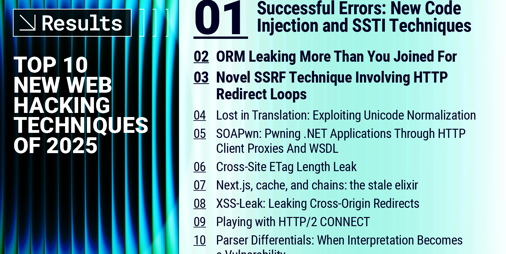 Top 10 web hacking techniques of 2025