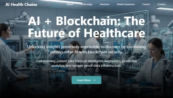 The homepage of AI Health Chains (Source - Expel)