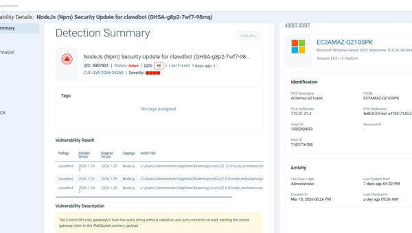 Anatomy of an Autonomous AI Agent Risk: Qualys ETM on OpenClaw