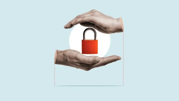 Hands protecting red padlock 16z9