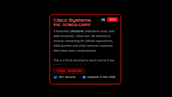 ShinyHunters Hackers Claim Theft of 3M+ Cisco Records, Threaten Public Leak