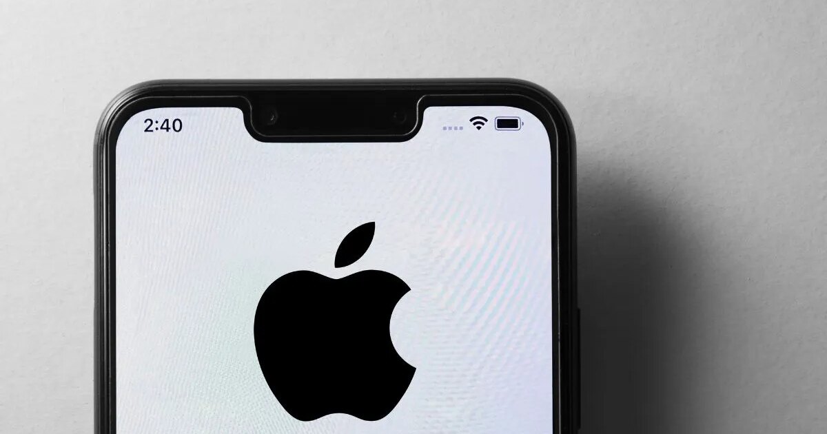 iPhone displaying Apple logo