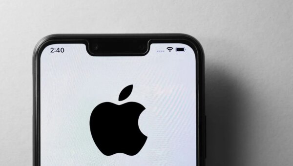 iPhone displaying Apple logo