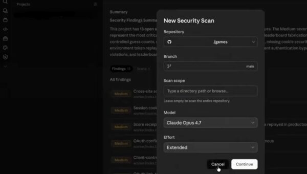 Screenshot showing Claude security