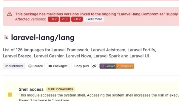 Malware Found in Laravel-Lang Composer Packages After Git Tag Poisoning Attack
