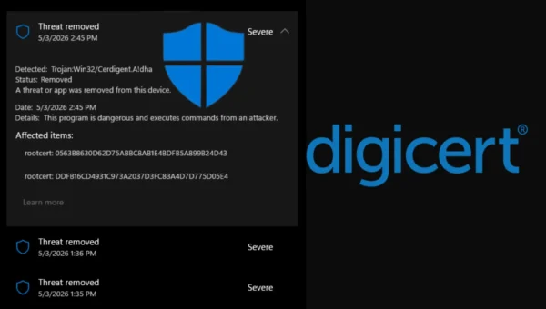 Microsoft Defender Mistakenly Flags DigiCert Root Certificates as Malware