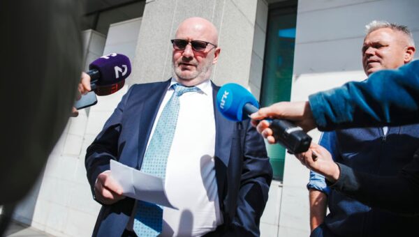Police prosecutor Thomas Blom of the Police Security Service in Norway speaks to the media after a Chinese woman accused of spying was remanded in custody, in Oslo, Norway on May 8. Photo: EPA