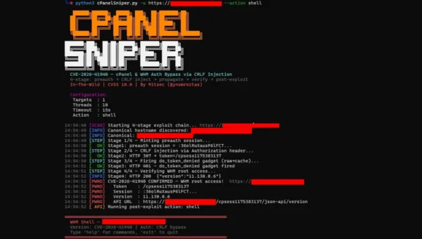 PoC Exploit Disclosed for cPanel Vulnerability, 44,000 Servers Compromised