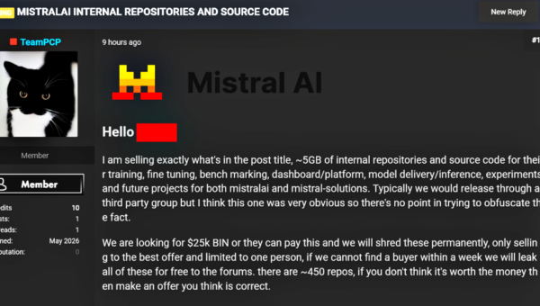 TeamPCP Claims Sale of Mistral AI Repositories Amid Mini Shai-Hulud Attack