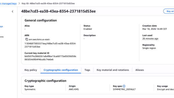Figure 1: KMS key general configuration page