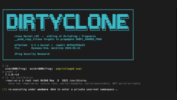 Linux Kernel DirtyClone Vulnerability Lets Local Attackers Gain Root Privileges