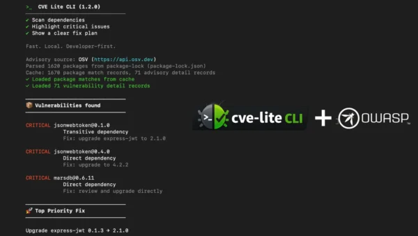 OWASP CVE Lite CLI - New Tool to Scan for Vulnerabilities in Your Projects