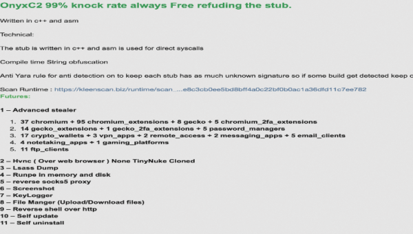OnyxC2 Malware-as-a-Service Offers Enterprise-Grade Data Theft