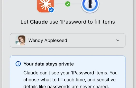 1Password Claude integration.webp